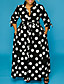 cheap Plus Size Dresses-Women&#039;s Plus Size Polka Dot Sheath Dress Shirt Collar Long Sleeve Casual Fall Spring Daily Midi Dress Dress / Maxi