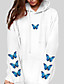 cheap Hoodies &amp; Sweatshirts-Women&#039;s Graphic Butterfly Hoodie Pullover Front Pocket Daily Basic Casual Hoodies Sweatshirts  Blushing Pink White Black