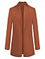 cheap Blazers-Women&#039;s Coat Solid Color Chic &amp; Modern Long Sleeve Coat Street Fall Winter Long Jacket Wine / Daily / Casual / Windproof