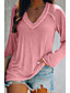 cheap Tees &amp; T Shirts-Women&#039;s T shirt Solid Colored V Neck Basic Casual Tops Pink Blue Gray