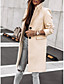 cheap Women&#039;s Clothing-Women&#039;s Coat Basic Basic Fashion V Neck Winter Standard Black Grey Dark Coffee Beige