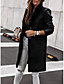 cheap Women&#039;s Clothing-Women&#039;s Coat Basic Basic Fashion V Neck Winter Standard Black Grey Dark Coffee Beige