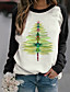 cheap Hoodies &amp; Sweatshirts-Women&#039;s Dragonfly Christmas Tree Print Sweatshirt, Jumpers for Women, Christmas Tops for Women, Womens Sweatshirt Casual Long Sleeve, Christmas Tops, Womens Crewneck Casual Fall Tops (Black, L)