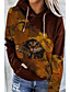 cheap Hoodies &amp; Sweatshirts-Women&#039;s Cat Graphic Tie Dye Hoodie Pullover Front Pocket Print Other Prints Daily Basic Casual Hoodies Sweatshirts  Blue Black Brown