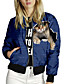 cheap Jackets-Women&#039;s Bomber Jacket Hoodied Jacket Casual Jacket Spring &amp;  Fall Daily Holiday Regular Coat Regular Fit Sporty Active Streetwear Jacket Long Sleeve Print Animal Patterned Color Block Blue Black Gray