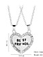 cheap Women&#039;s Jewelry-best friends necklace for bff broken heart necklace rhinestone bestfriends engraved letters pendant
