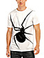 cheap Men&#039;s Tees &amp; Tank Tops-Men&#039;s Tee T shirt Graphic Spiders Animal 3D Print Round Neck Plus Size Daily Short Sleeve Print Tops Basic Casual Designer Big and Tall Cream Linen White / Spring / Summer