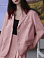 cheap Blazers-Women&#039;s Single Breasted One-button Blazer Solid Colored Dailywear White / Black / Blushing Pink S / M / L
