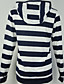 cheap Hoodies &amp; Sweatshirts-Women&#039;s Hoodie Zip Up Hoodie Sweatshirt Striped Zip Up Casual Daily Basic Hoodies Sweatshirts  Black And White Blue White Navy Blue