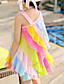 cheap Girls&#039; Dresses-Kids Little Girls&#039; Dress Rainbow Waves Colorful Sundress Holiday Layered One Shoulder Fuchsia Asymmetrical Sleeveless Cute Sweet Boho Dresses Summer Regular Fit