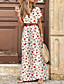 cheap Maxi Dresses-Women&#039;s Maxi long Dress Wrap Dress Red Brown Short Sleeve Split Ruffle Print Floral Print V Neck Spring Summer Elegant Vintage Boho 2022 S M L XL XXL 3XL