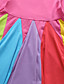 cheap Girls&#039; Dresses-Kids Little Girls&#039; Dress Rainbow Striped Color Block Fuchsia Gray Black Knee-length Lace Cotton Long Sleeve Floral Cute Dresses Regular Fit