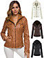 cheap Jackets-Women&#039;s Jacket Fall Winter Spring Street Daily Valentine&#039;s Day Short Coat Windproof Warm Regular Fit Casual Streetwear Sports Jacket Long Sleeve Pocket Solid Color Black Camel Red / Faux Leather