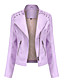 cheap Jackets-Women&#039;s Faux Leather Jacket Fall Winter Spring Street Daily Valentine&#039;s Day Short Coat Warm Regular Fit Casual Cool Jacket Long Sleeve Pocket Solid Colored Light Pink Violet Lilac Pink