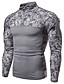 cheap Men&#039;s Tops-Men&#039;s T shirt Camouflage Standing Collar Casual Daily Long Sleeve Zipper Tops Lightweight Casual Classic Slim Fit Black Army Green Gray / Sports