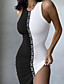 cheap Bodycon Dresses-Women&#039;s Short Mini Dress Sheath Dress Sleeveless Split Print Solid Color Crew Neck Spring Summer Casual Sexy 2022 Slim S M L XL XXL