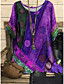 cheap Blouses &amp; Shirts-Women&#039;s Blouse Bohemian Theme Abstract Round Neck Print Vintage Tops Blue Purple Yellow