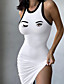 cheap Bodycon Dresses-Women&#039;s Short Mini Dress Sheath Dress Sleeveless Split Print Solid Color Crew Neck Spring Summer Casual Sexy 2022 Slim S M L XL XXL