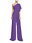 cheap Jumpsuits &amp; Rompers-Women&#039;s Party Wedding Holiday 2021 Blue Purple White Jumpsuit Chiffon Zipper Fashion Solid Color