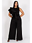 cheap Plus Size Jumpsuits-Women&#039;s Plus Size Ruffle Jumpsuit Sleeveless Solid Colored Spring Summer Boho Black XL XXL 3XL 4XL 5XL / Crew Neck