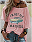 cheap Tees &amp; T Shirts-dengzi i&#039;m not old i&#039;m a classic women&#039;s casual summer letter print crew neck short sleeve t-shirt - pink - medium