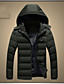 cheap Men&#039;s Downs &amp; Parkas-Men&#039;s Padded Coat Slim Jacket Solid Colored Army Green Gray Black