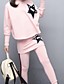 cheap Girls&#039; Clothing Sets-Kids Girls&#039; Clothing Set Long Sleeve 2 Pieces Pink Solid Color Sports Outdoor Basic Cute 4-12 Years / Fall / Winter