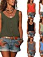 cheap Women&#039;s Clothing-LITB Basic Women&#039;s V-Neck Hem Tank Solid Color Top Basic Vest Summer Daily Shirts