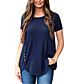 cheap Women&#039;s Clothing-LITB Basic Women&#039;s Hem Short SleeveT-ShirtSolid Color Tee Round Neck Summer Daily
