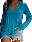cheap Tees &amp; T Shirts-Women&#039;s T shirt Solid Colored V Neck Basic Casual Tops Pink Blue Gray