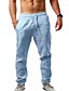 cheap Men&#039;s Pants &amp; Shorts-Men&#039;s Streetwear Chino Elastic Waistband Drawstring Straight Chinos Trousers Full Length Pants Micro-elastic Casual Sports Cotton Solid Colored Solid Color Mid Waist Breathable Sports Slim Blue Black
