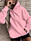cheap Hoodies &amp; Sweatshirts-Women&#039;s Plain Solid Color Hoodie Pullover Front Pocket non-printing Daily Casual Hoodies Sweatshirts  Loose Pink Khaki White