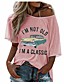 cheap Tees &amp; T Shirts-dengzi i&#039;m not old i&#039;m a classic women&#039;s casual summer letter print crew neck short sleeve t-shirt - pink - medium