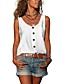 cheap Women&#039;s Clothing-LITB Basic Women&#039;s V-Neck Hem Tank Solid Color Top Basic Vest Summer Daily Shirts