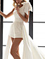 cheap Maxi Dresses-Women&#039;s Sexy Party Wedding Holiday One Shoulder 2022 White Solid Color Modern Style