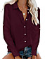 cheap Women&#039;s Clothing-LITB Basic Women&#039;s Buttoned Shirts Collar Blouse Solid Color Long Sleeve Business Wear