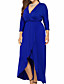 cheap Plus Size Dresses-Women&#039;s Plus Size Solid Color Swing Dress V Neck Long Sleeve Party Sexy Fall Spring Vacation Going out Maxi long Dress Dress
