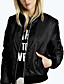 cheap Jackets-Women&#039;s Jacket Fall &amp; Winter Daily Regular Coat Fashion Regular Fit Sporty Basic Jacket Long Sleeve Zipper Pocket Solid Colored Wine Army Green Black