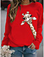 cheap Hoodies &amp; Sweatshirts-women&#039;s giraffe print long sleeve pullover funny tops regular fit comfortable crew neck sweatshirt yellow