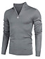 cheap Men&#039;s Clothing-Men&#039;s Tunic T shirt Solid Color Turtleneck Casual Daily Long Sleeve Zipper Tops Simple Basic Fashion White Black Gray / Wet and Dry Cleaning