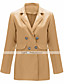 cheap Jackets-Women&#039;s Blazer Solid Colored Classic Work Long Sleeve Coat Fall Spring Casual Regular Jacket Blue / Notch lapel collar