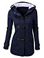 cheap Women&#039;s Outerwear-Women&#039;s Coat Fall Winter Spring Street Causal Daily Regular Coat Regular Fit Casual Jacket Long Sleeve Classic Solid Colored Blue Wine Army Green / Going out