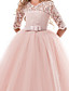 cheap Girls&#039; Dresses-Kids Little Dress Girls&#039; Solid Colored Pegeant Tulle Bow Purple Blushing Pink Wine Maxi Vintage Gowns Princess Dresses Easter 3-13 Years