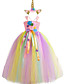cheap Girls&#039; Dresses-Kids Toddler Little Girls&#039; Dress 2pcs Unicorn Rainbow Tutu Floral Party Princess Dresses With Headband Birthday Tulle Mesh Blue Purple Blushing Pink Maxi Sleeveless Sweet Dresses 3-12 Years