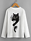 cheap Girls&#039; Tees &amp; Blouses-Kids Boys&#039; Girls&#039; T shirt Tee Long Sleeve White 3D Print Cat Print Animal School Casual Daily 4-12 Years / Fall