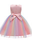cheap Girls&#039; Dresses-Kids Little Dress Girls&#039; Rainbow Flower Party Sequins Pleated Bow Blue Purple Blushing Pink Knee-length Lace Tulle Sleeveless Cute Dresses Easter