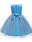 cheap Girls&#039; Dresses-Kids Little Dress Girls&#039; Rainbow Flower Party Sequins Pleated Bow Blue Purple Blushing Pink Knee-length Lace Tulle Sleeveless Cute Dresses Easter