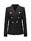 cheap Jackets-Women&#039;s Blazer Solid Color Classic &amp; Timeless Long Sleeve Coat Office / Career Fall Spring Regular Jacket Black / Business