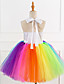 cheap Girls&#039; Dresses-Kids Little Girls&#039; Dress 3 Pcs Unicorn Rainbow Patchwork Birthday Party Sequins Lace up Patchwork Colorful Blue Gold Knee-length Sleeveless Active Costumes Cute Dresses Easter Regular Fit 3-10 Years
