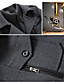 cheap Men-Men&#039;s Trench Coat Overcoat Fall &amp; Winter Daily Long Coat Notch lapel collar Regular Fit Active Jacket Long Sleeve Solid Colored Black Gray Camel / Wool